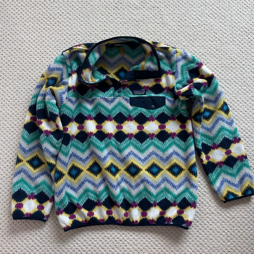 Patagonia Geometric Synchilla Fleece Pullover Large